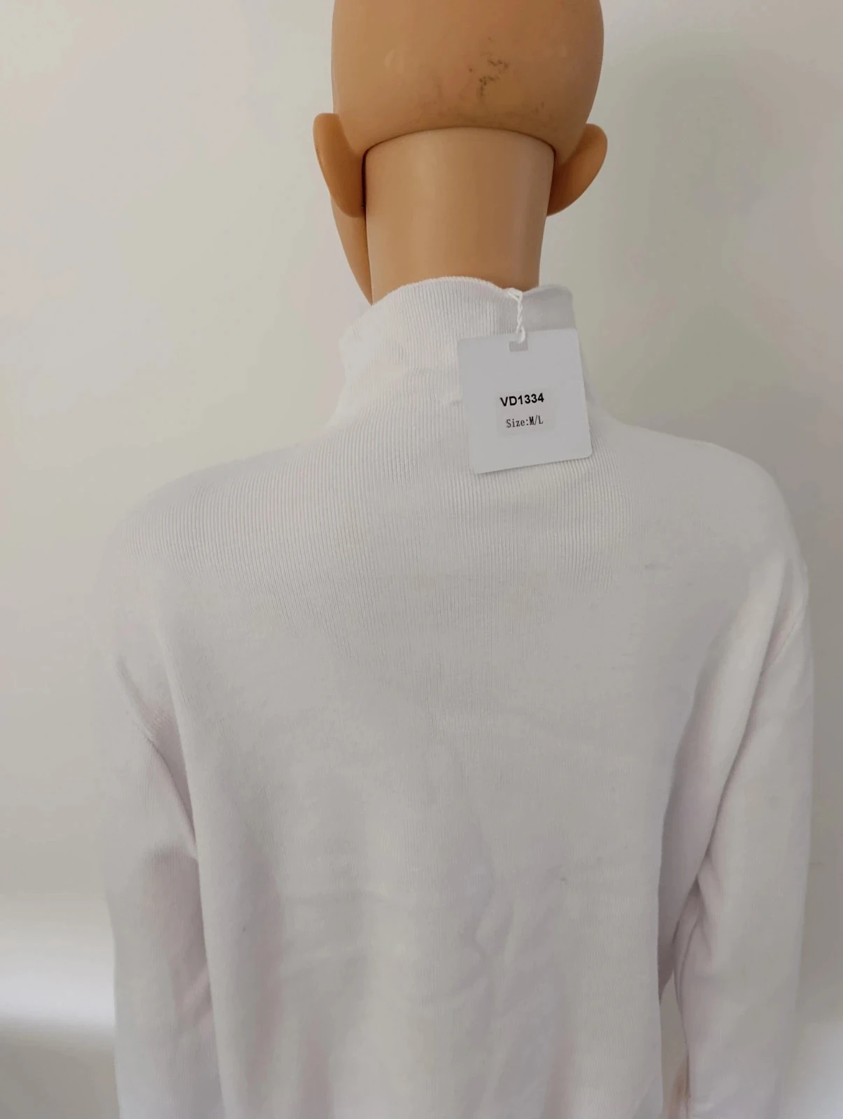 Witte opstaande kraagtrui Van Der Rock M/L – zachte stof – oversized – photo 6